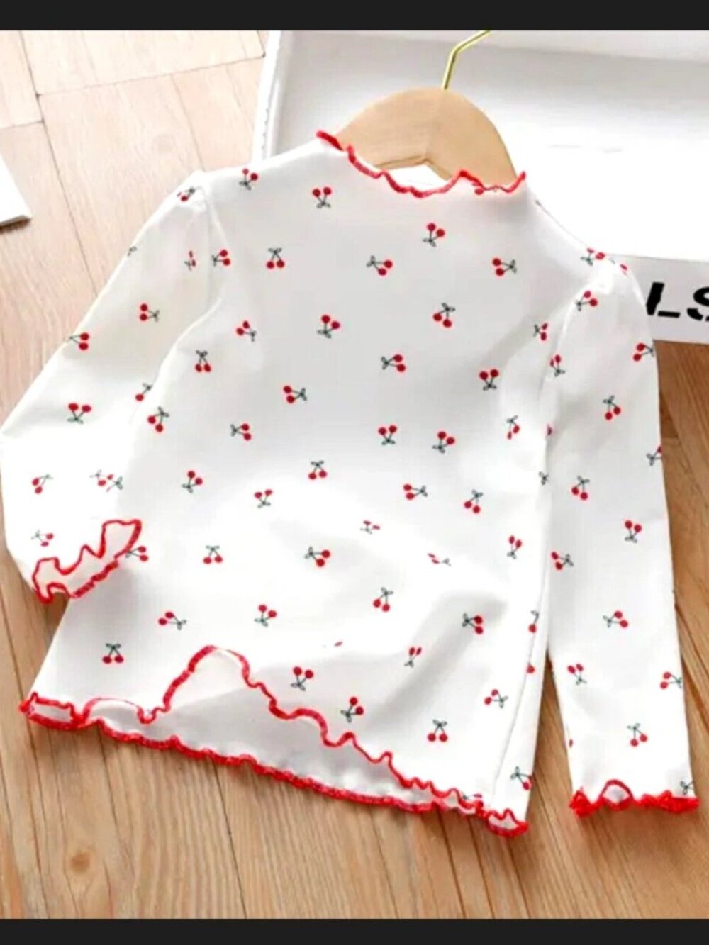 New Girls Heart Cherry Print Long Sleeve T-shirt Size 3 T